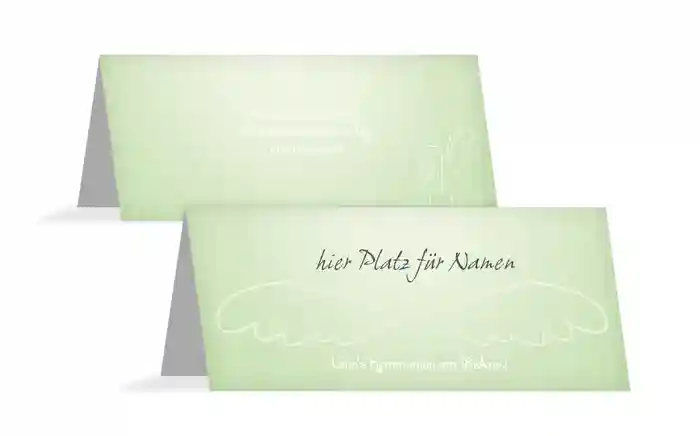 Tischkarte Kommunion Angel Wings