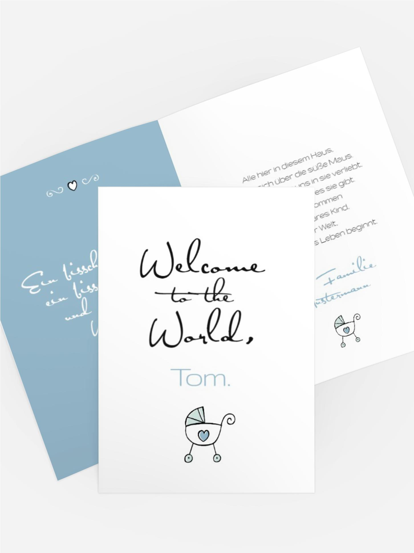 Glückwunschkarte zur Geburt Welcome