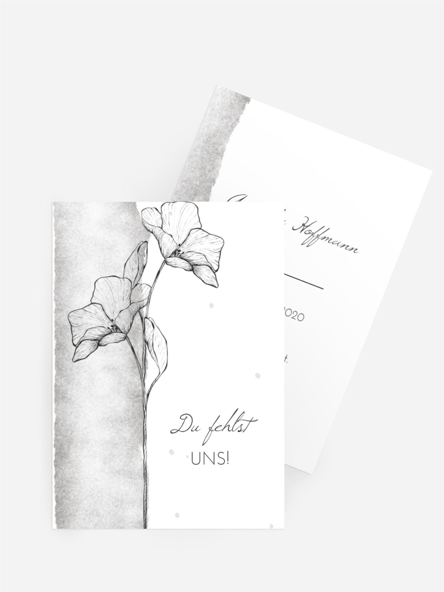 Sterbebildkarte Vergesst Mich Nicht