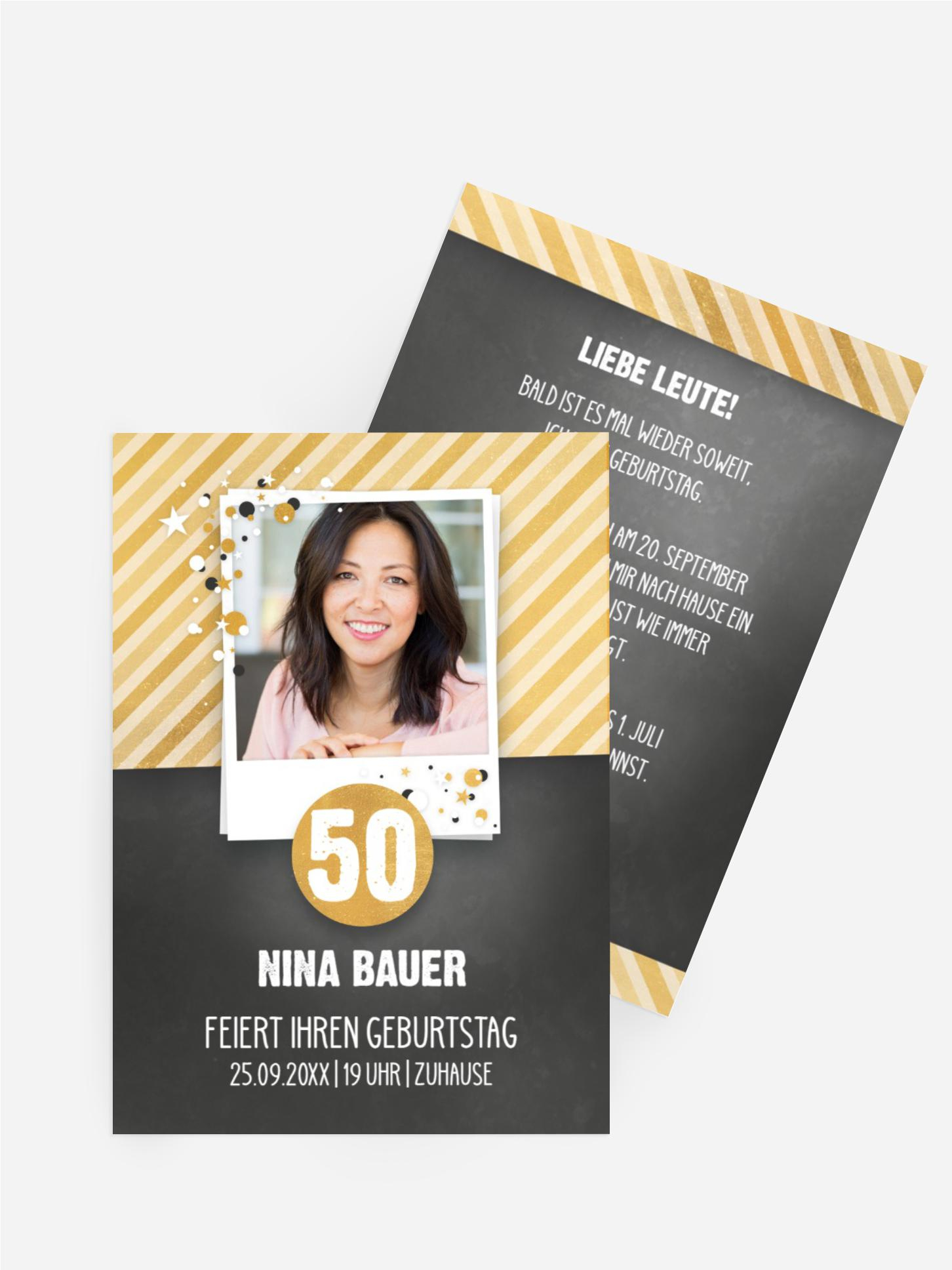 Geburtstagseinladung Konfetti 50