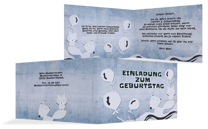 Geburtstagseinladung Tierchen