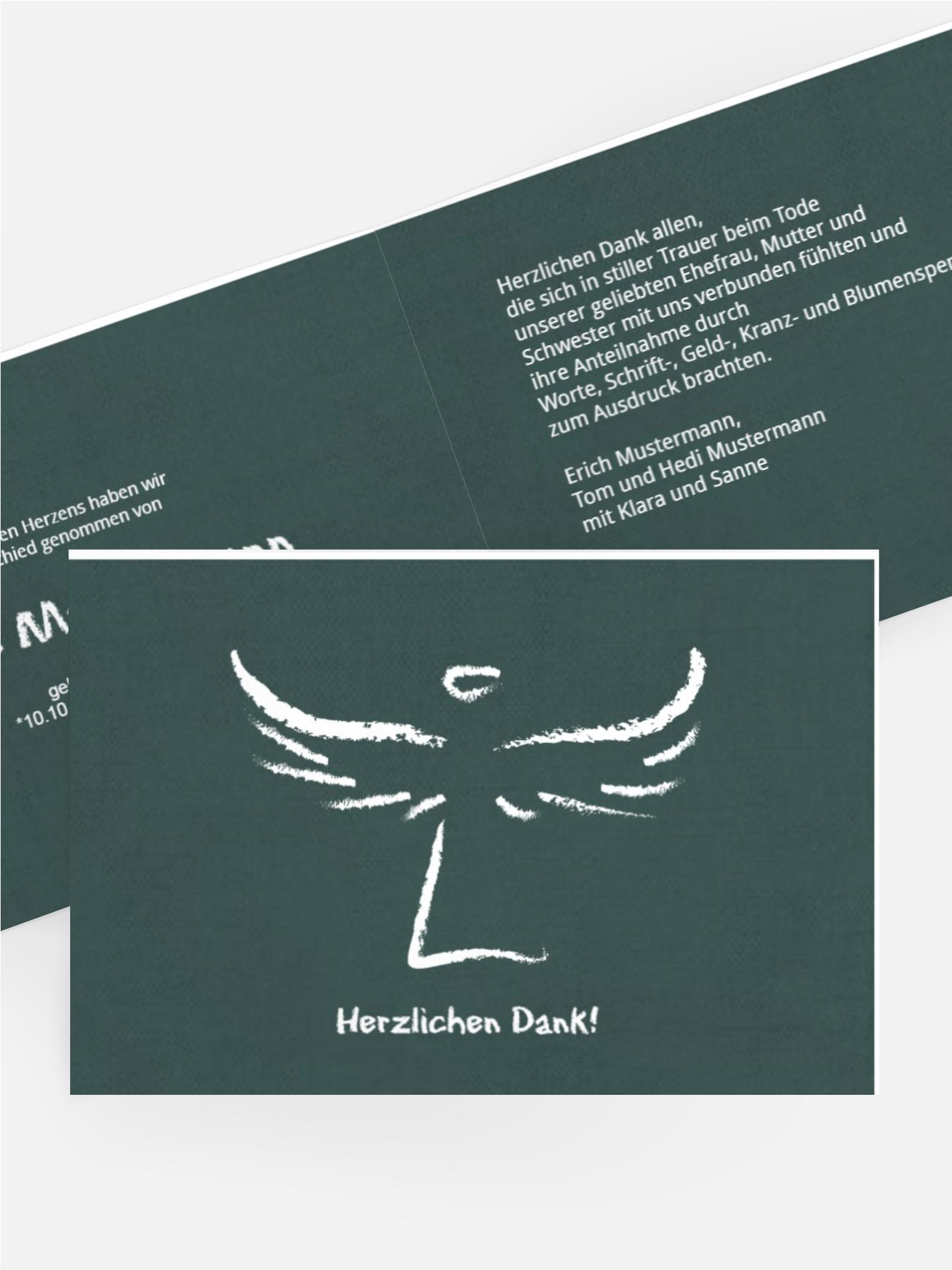 Dankeskarte heavenly wings quer