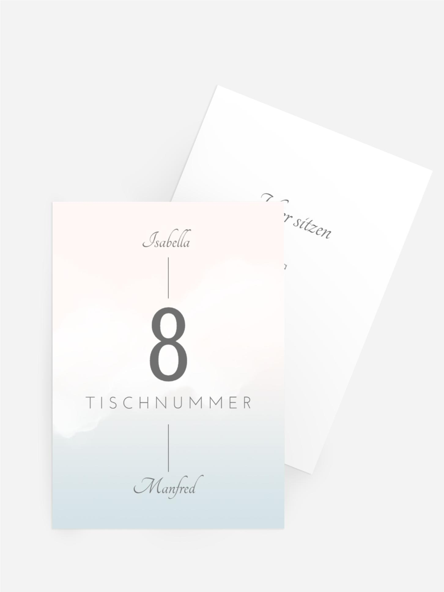 Tischnummer Hochzeit Gerade Liebeslinie