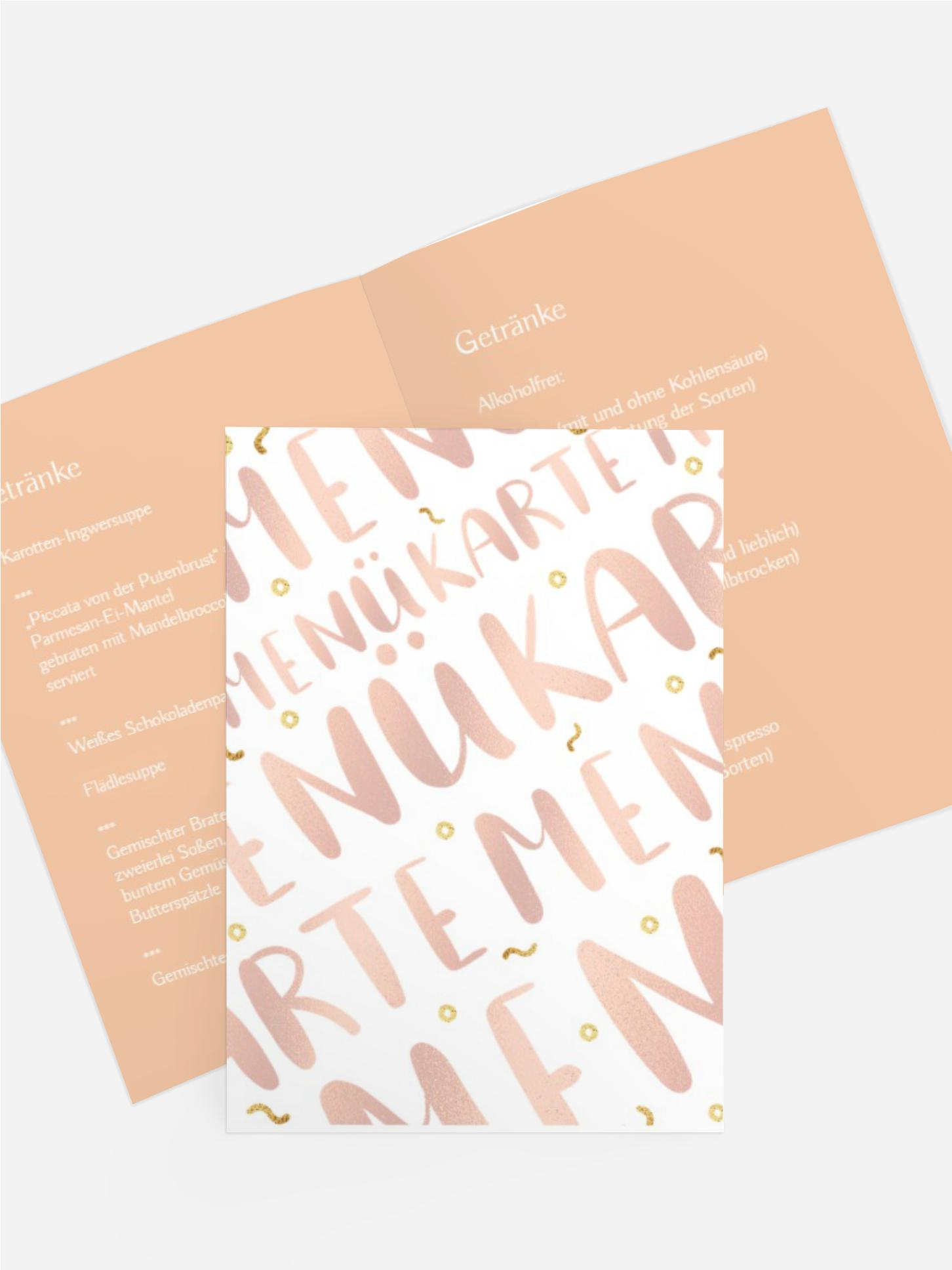 Menükarte Geburtstag Rauschgold