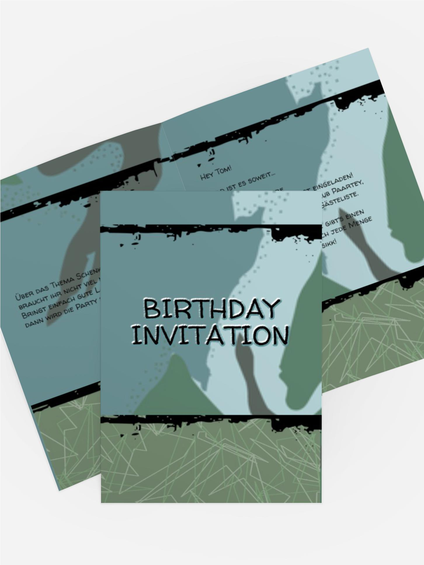 Geburtstagseinladung Army Lifestyle