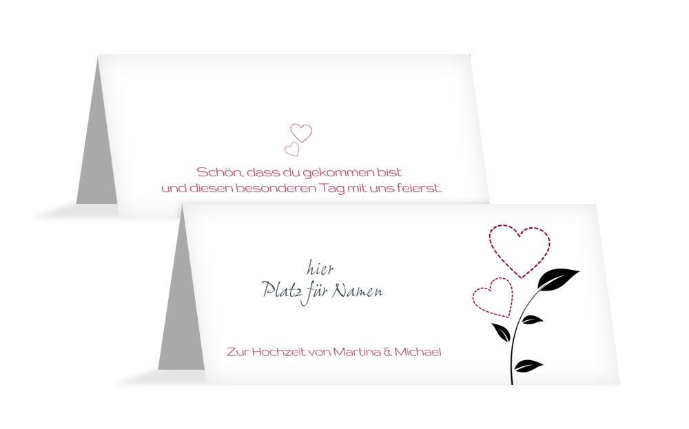 Tischkarte Herzblume