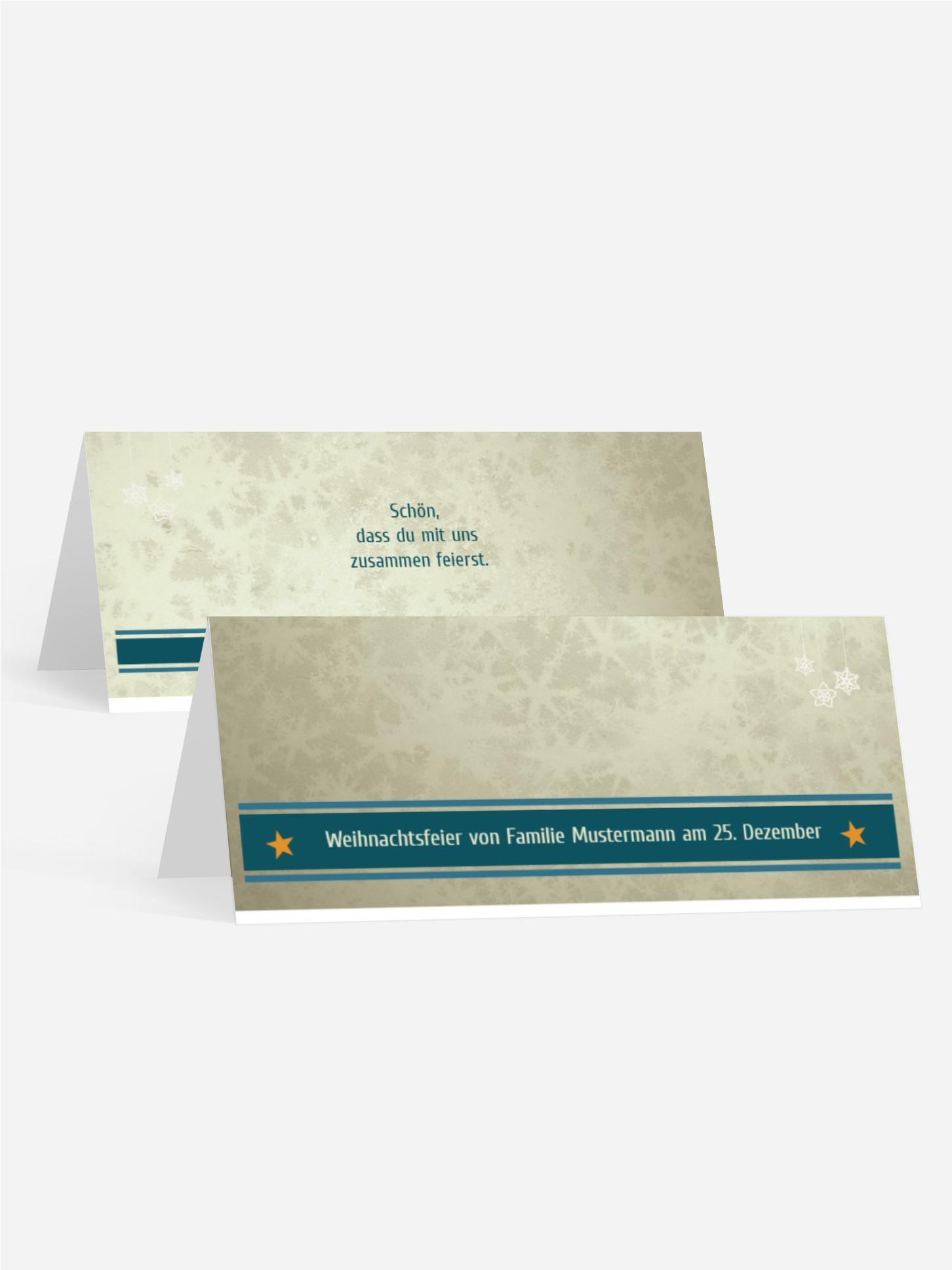 Weihnachtstischkarte Snowflakes