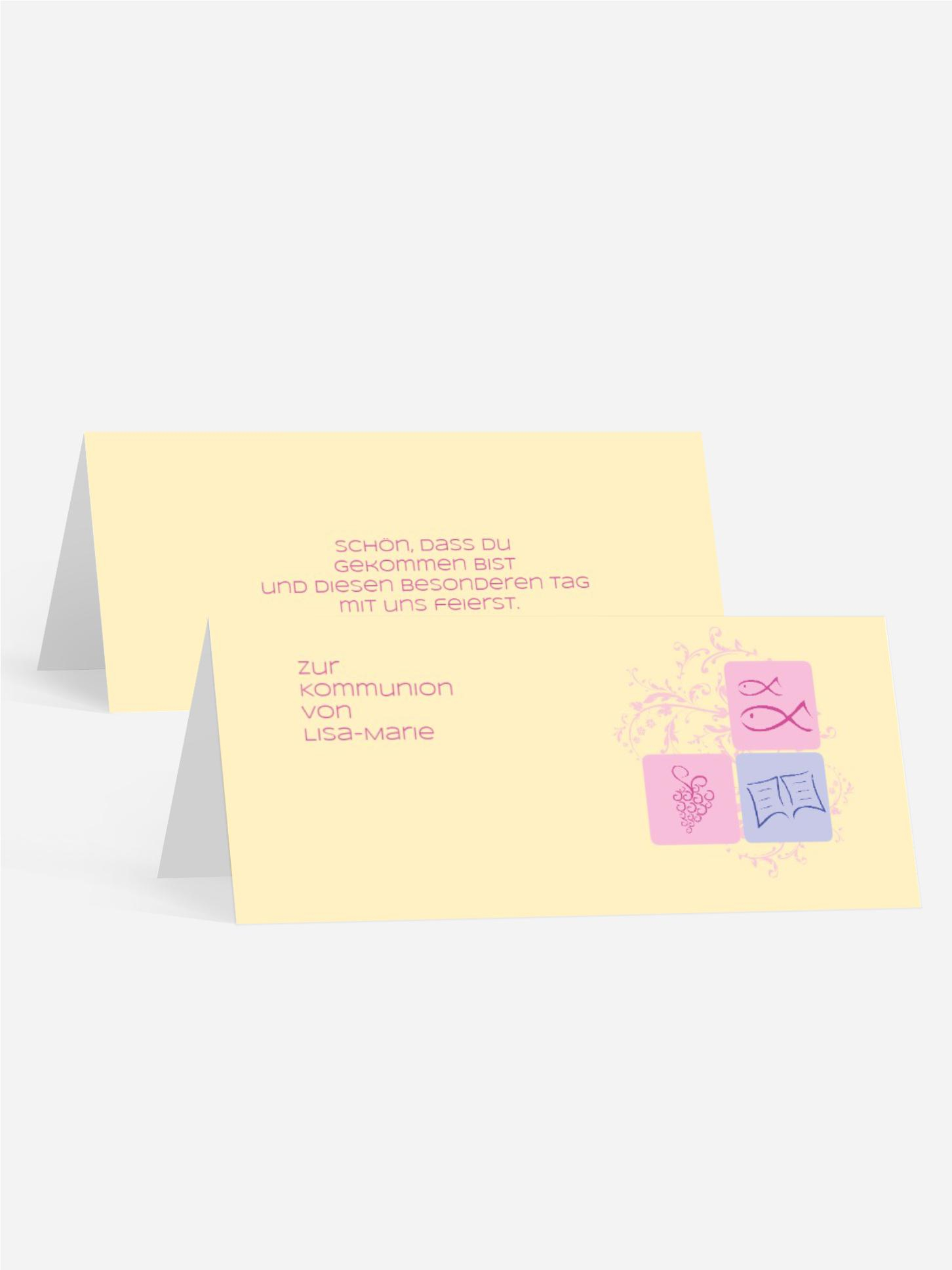 Tischkarte Kommunion Fisch