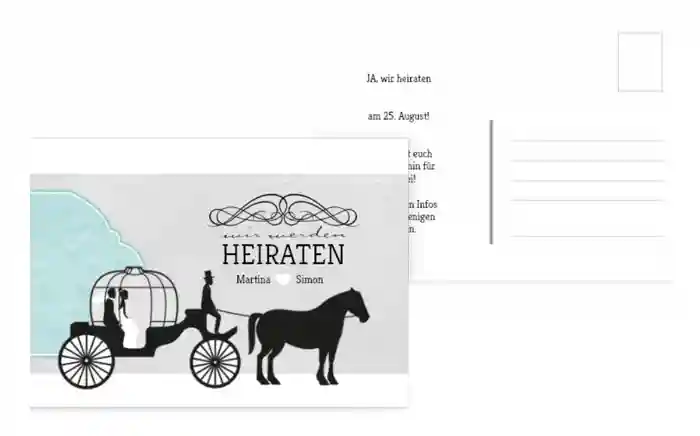 Save the Date Karte Kutsche