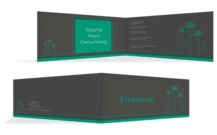 Einladung zum Geburtstag Blume abstrakt Einladung zum Geburtstag Blume abstrakt