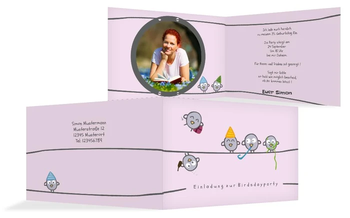 Geburtstagseinladung Vogelparty Foto