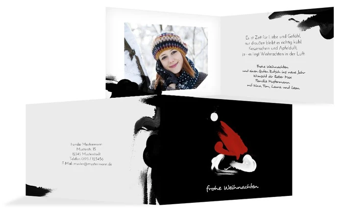 Weihnachts Grußkarte privat Farbenmütze Weihnachts Grußkarte privat Farbenmütze
