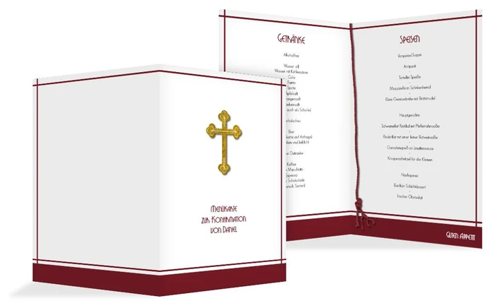 Menü zur Konfirmation Gebetbuch