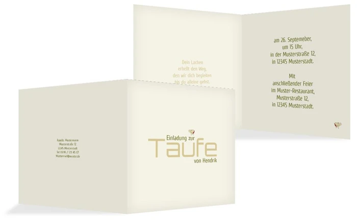 Taufe Einladungskarte Vogel