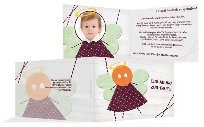 Taufkarte Stoffengelchen