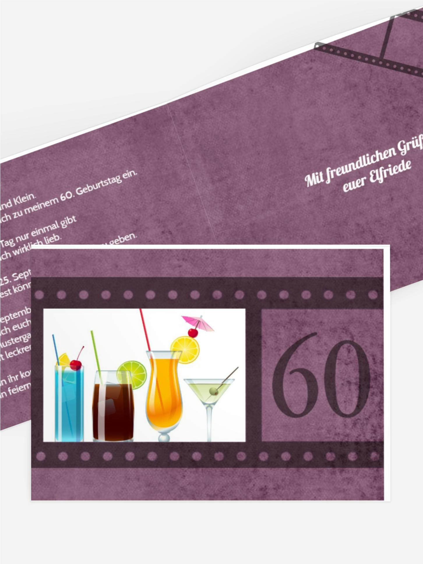 Geburtstagseinladung Retrofilm 60 Foto