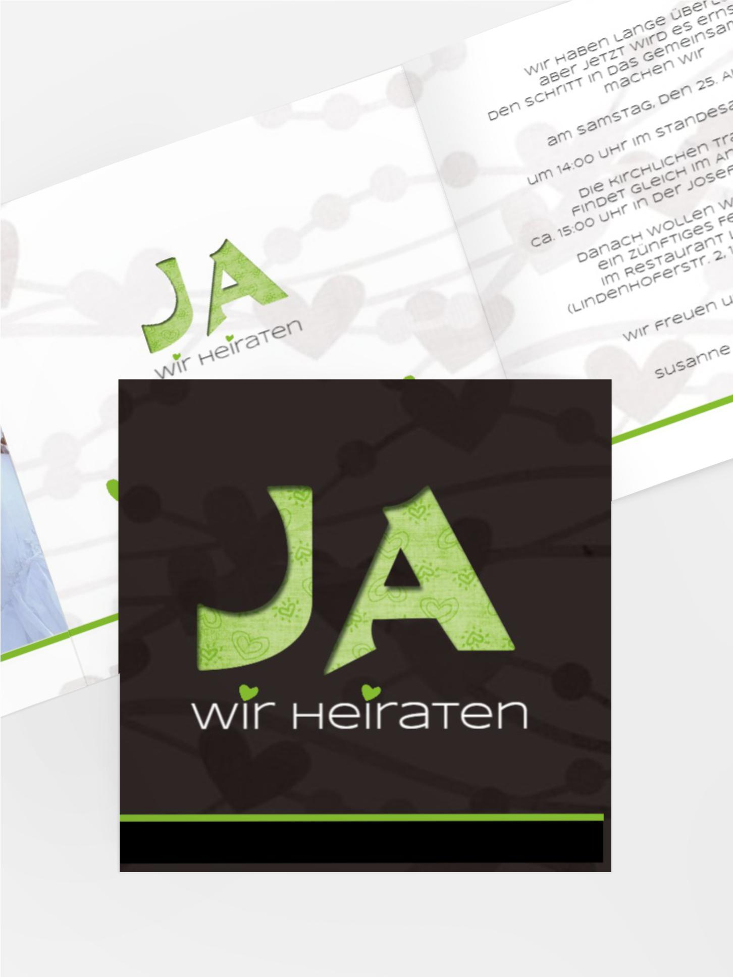 Einladungskarte Hochzeit wilde Herzen