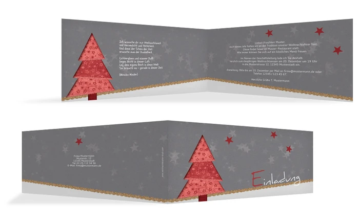 Weihnachtseinladung Geschäftlich Farbbäumchen Weihnachtseinladung Geschäftlich Farbbäumchen
