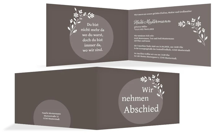 Trauerkarte Kreis quer