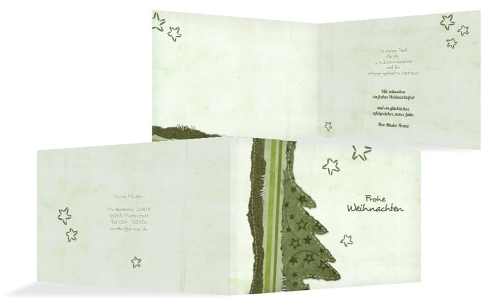 Weihnachts Grußkarte geschäftlich Stoffbaum Weihnachts Grußkarte geschäftlich Stoffbaum