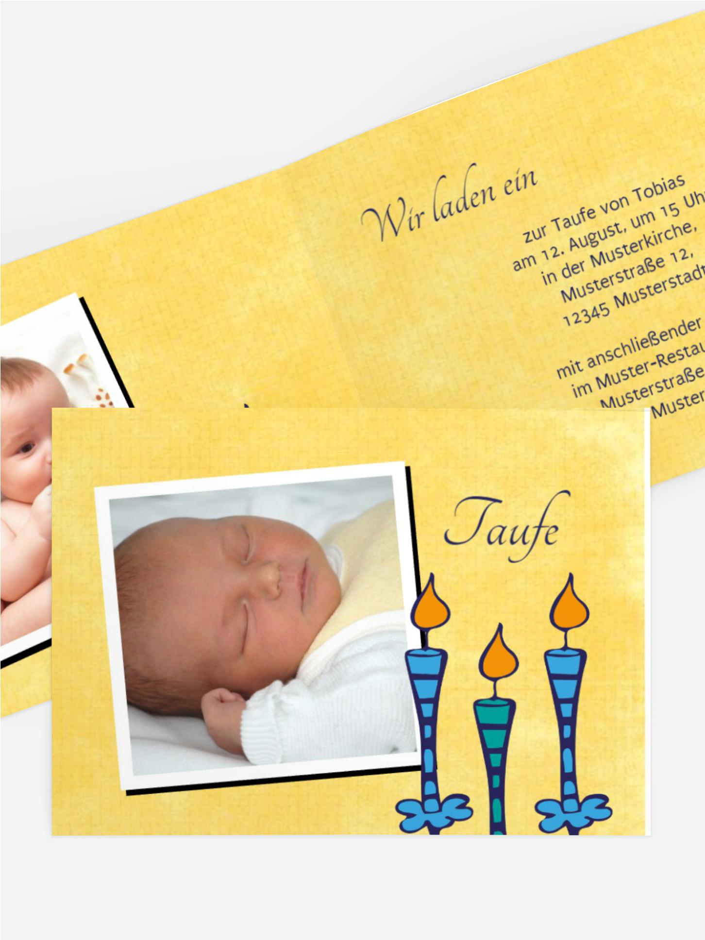 Taufeinladungskarte Kerzen