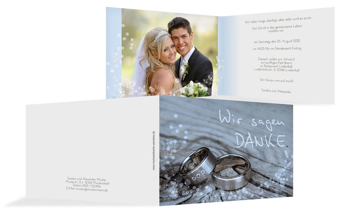 Dankeskarte Hochzeit Eheringe