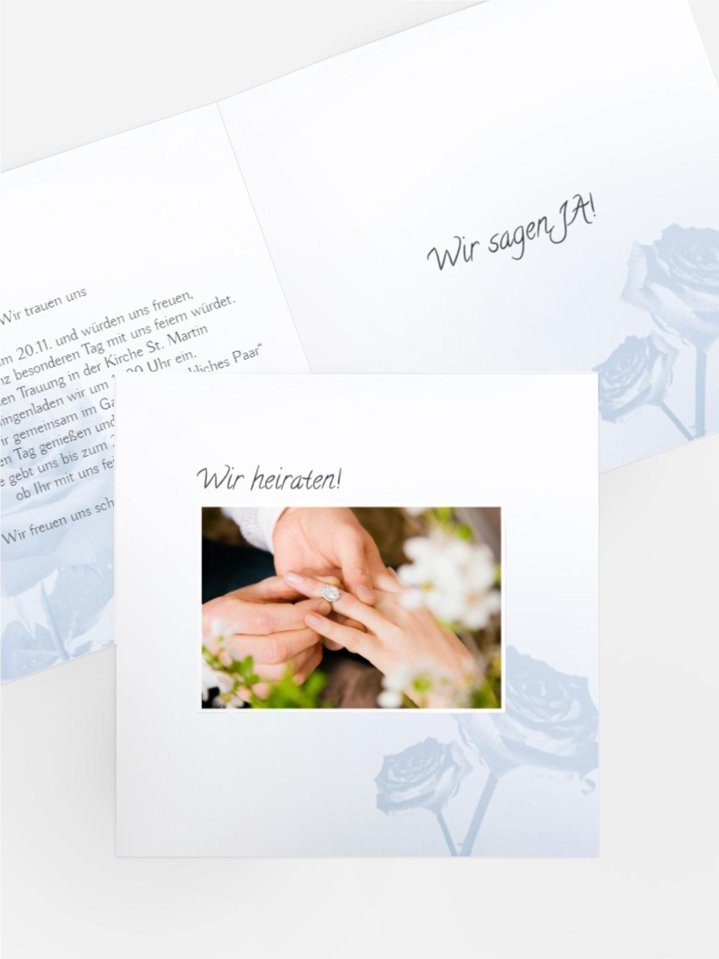 Einladung zur Hochzeit Rose