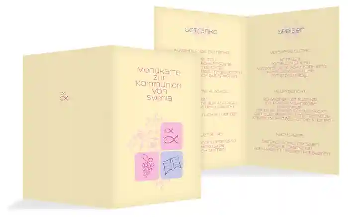 Menükarte Kommunion Fisch