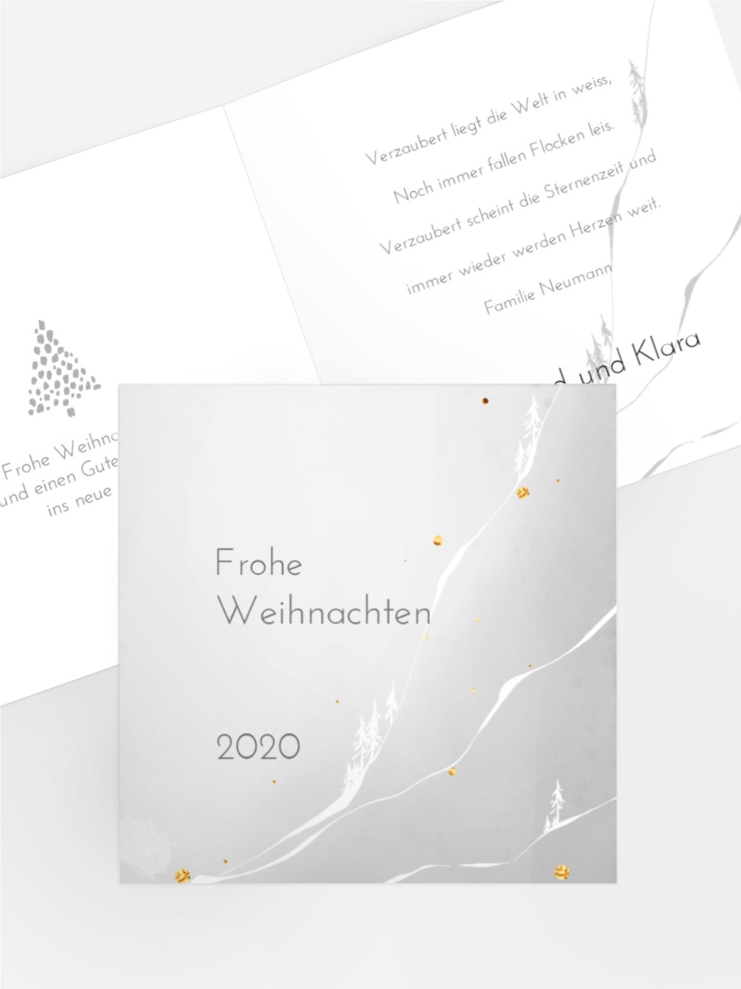 Weihnachtsgrußkarte Goldene Lichter