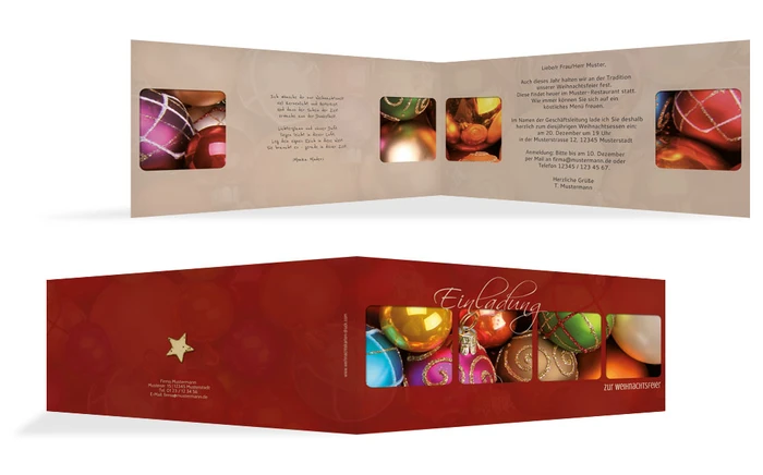 Weihnachten Einladung Geschäftlich Christbaumkugeln