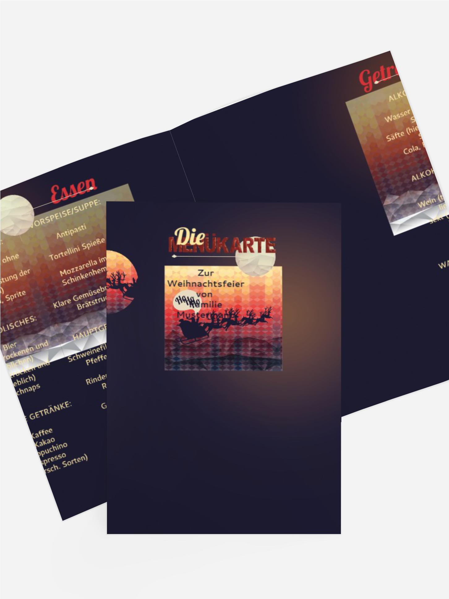 Weihnachtsmenükarte Hohoho