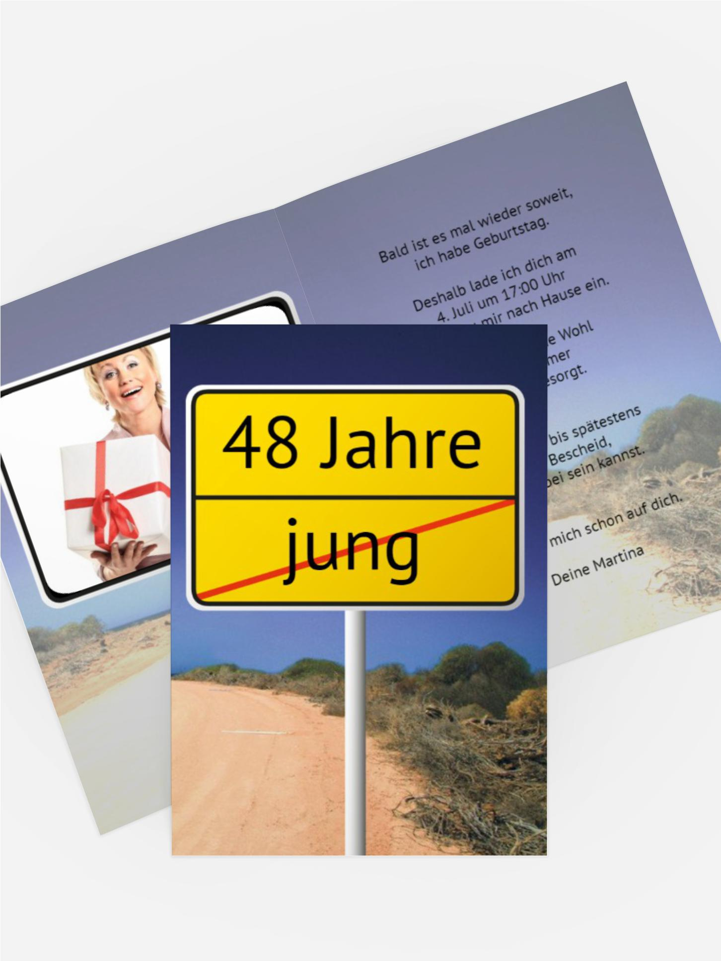 Einladung zum Geburtstag Straßenschild Foto