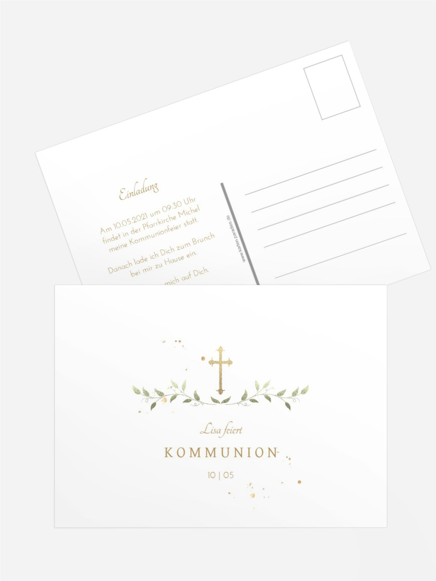 Einladungskarte Kommunion Glücklicher Moment