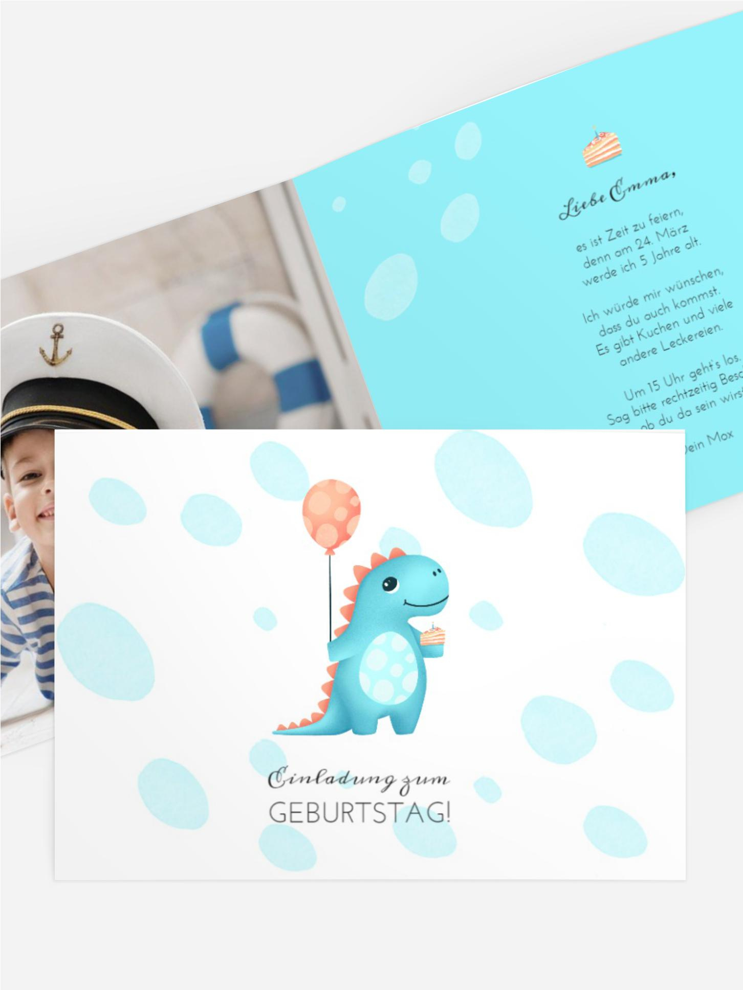 Geburtstagseinladung Dinospaß