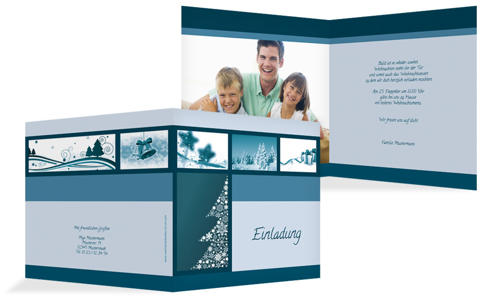 Weihnachtseinladung Privat Classic