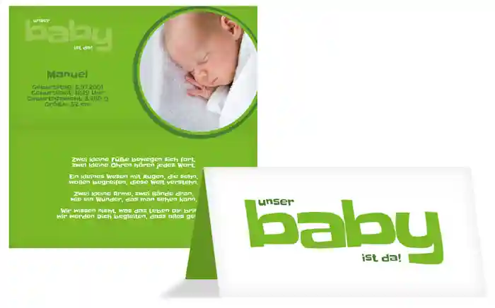 Dankeskarte Baby ist da