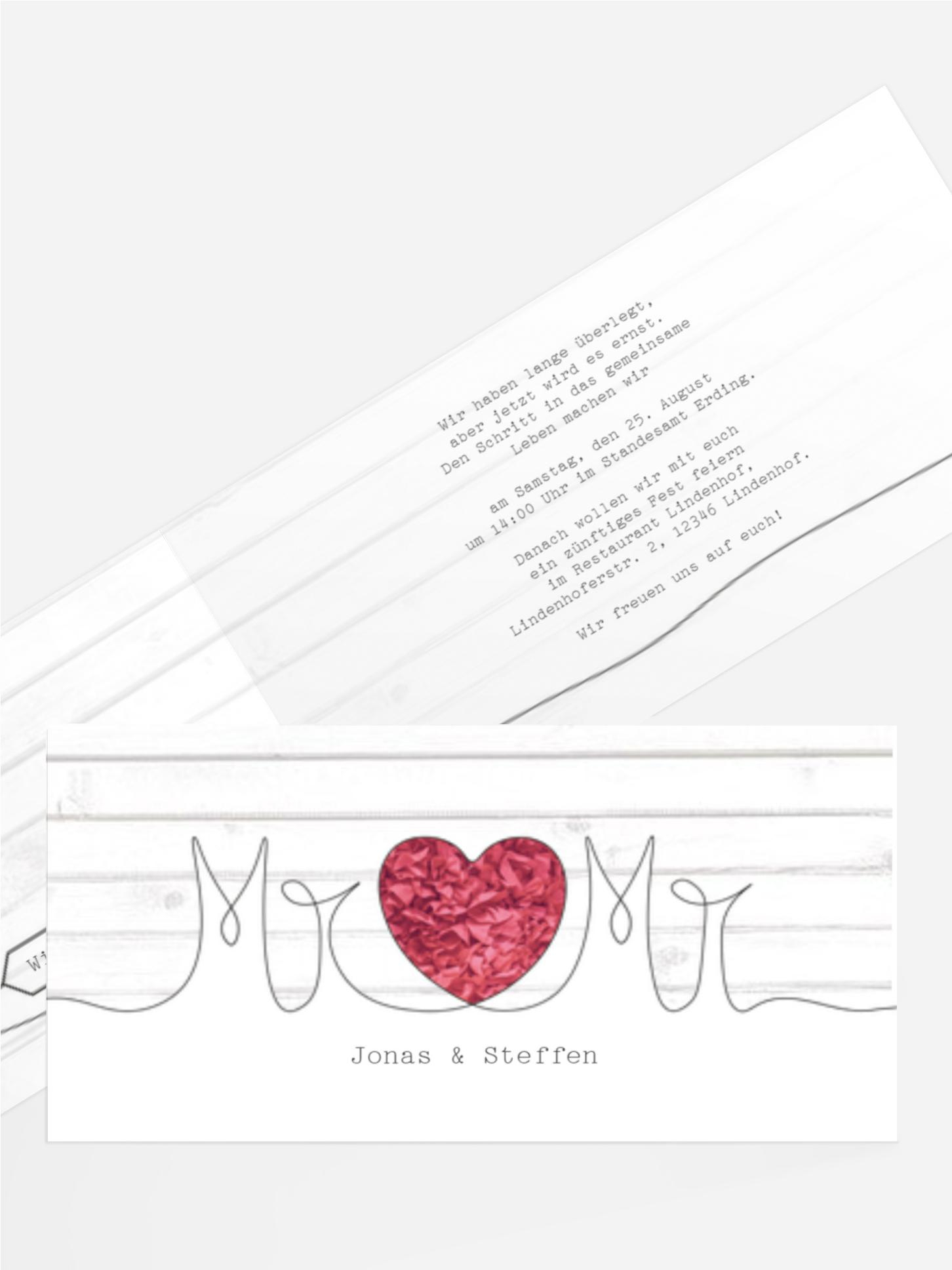 Hochzeitseinladung Mr+Mr