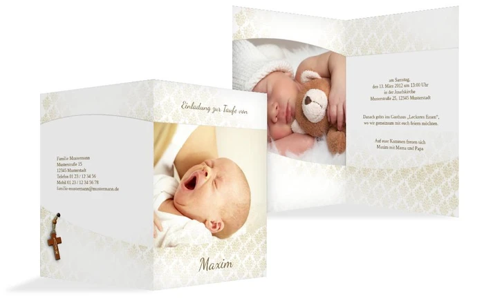 Einladung zur Taufe Ornamentrahmen