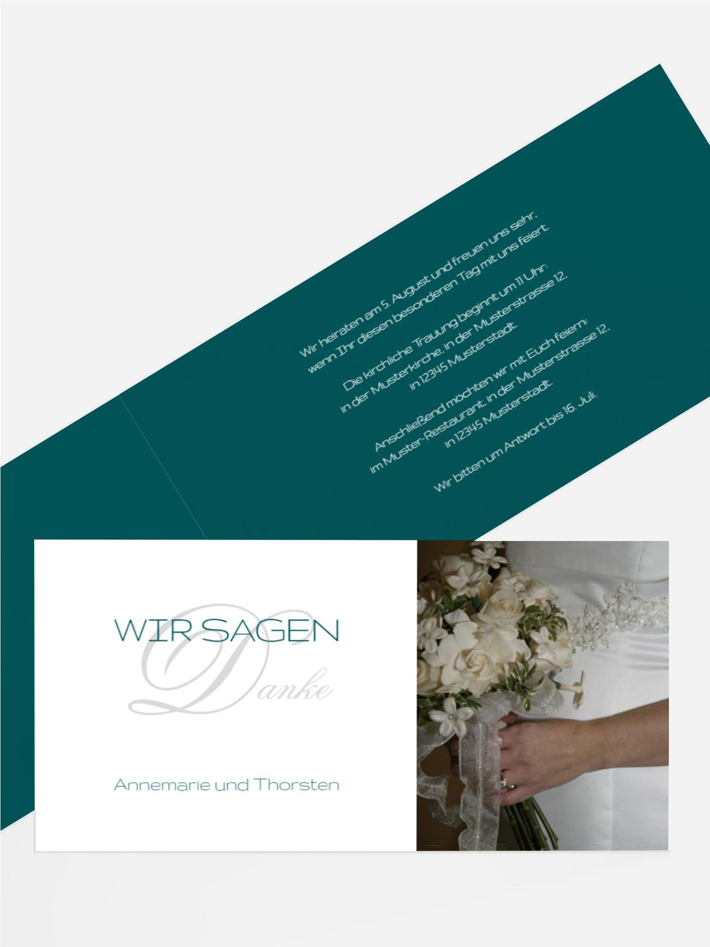 Hochzeit Dankeskarte Sag ja