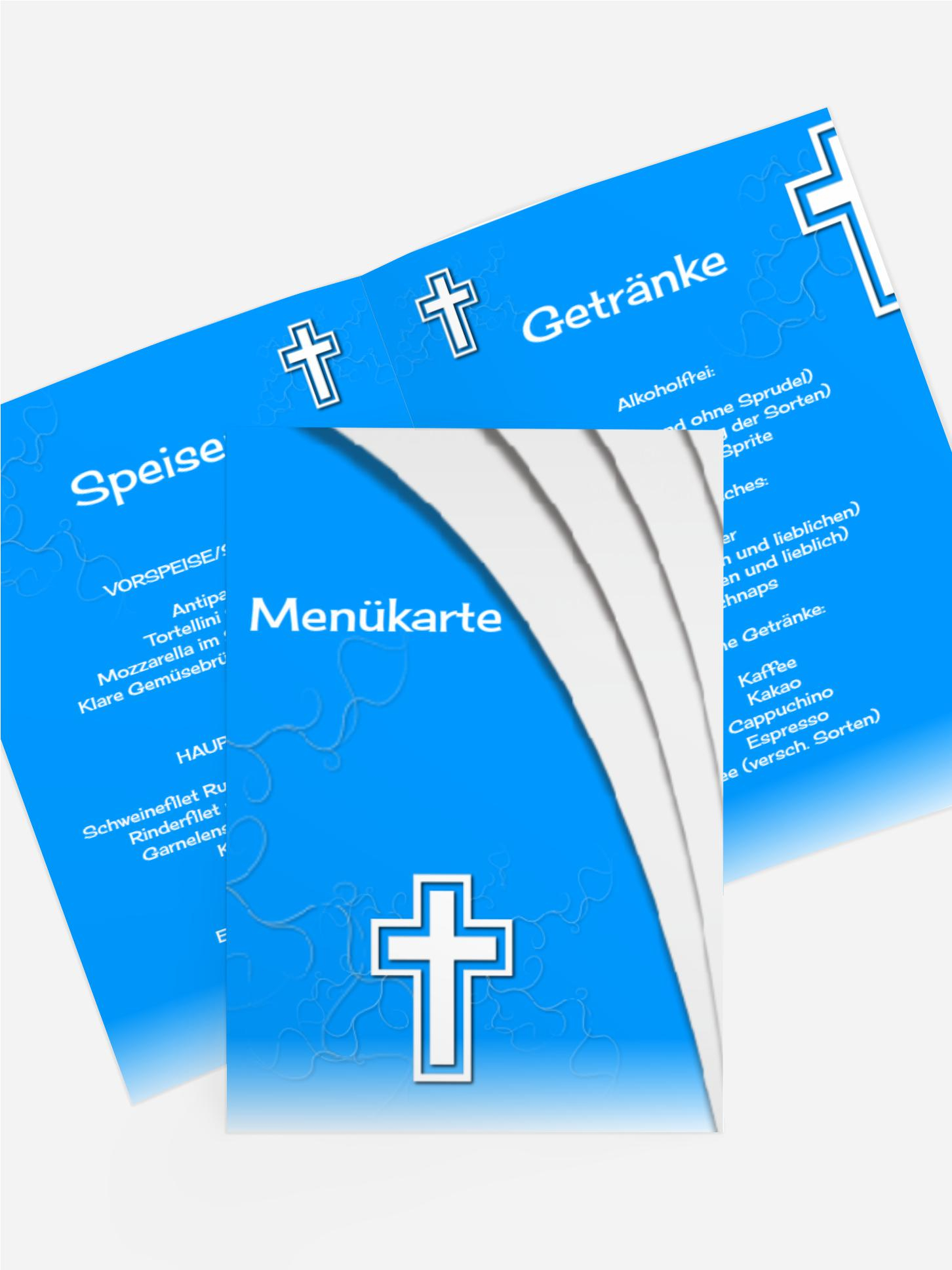 Menükarte Taufe Gotischer Bogen