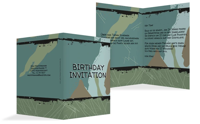 Geburtstagseinladung Army Lifestyle Geburtstagseinladung Army Lifestyle