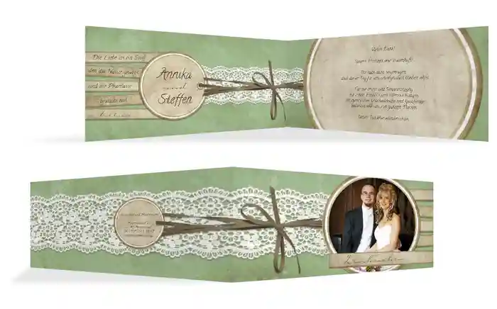 Hochzeitskarte Danke Vintage Lace