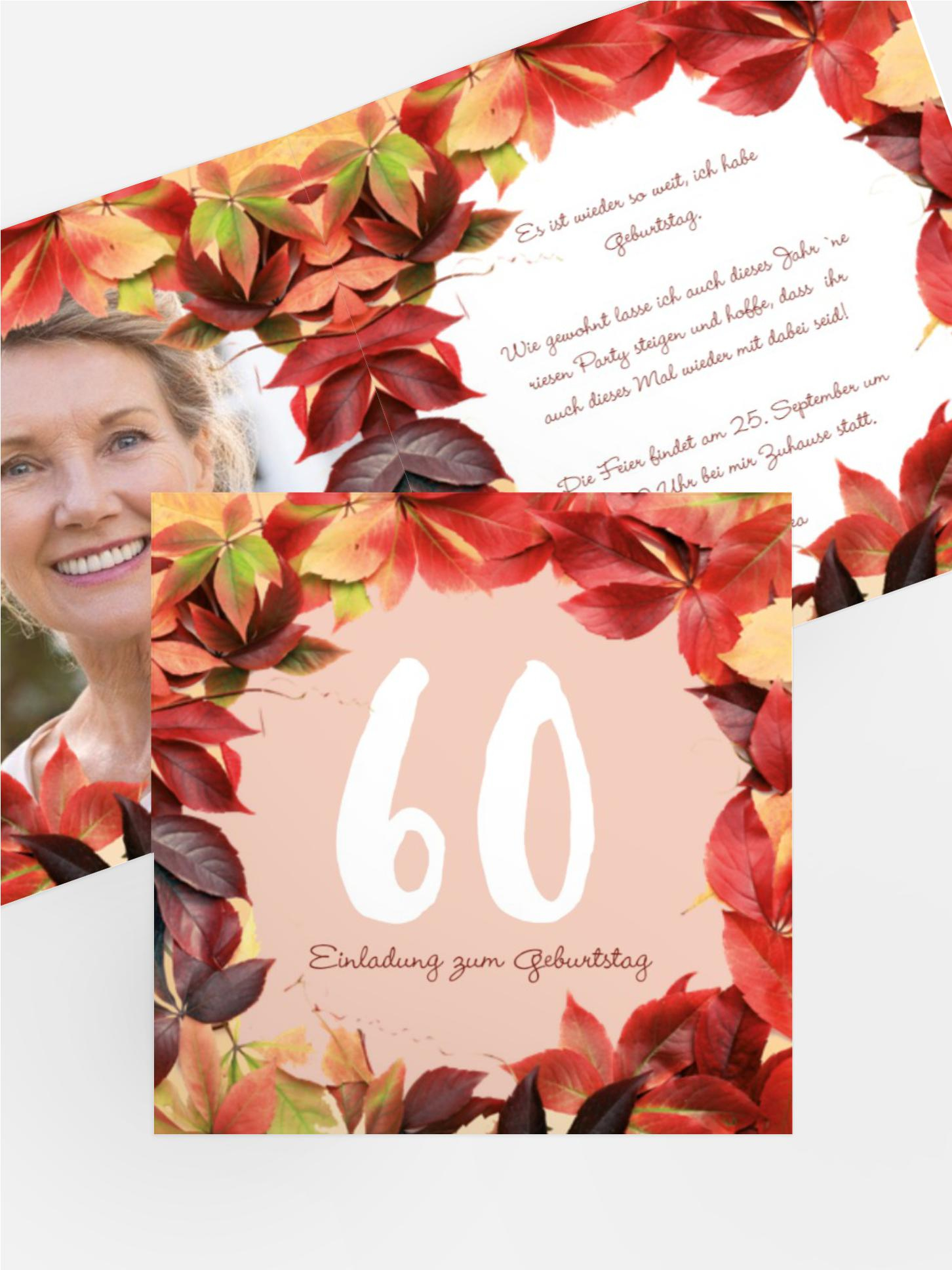 Geburtstagseinladung  60 Foto Blumentraum