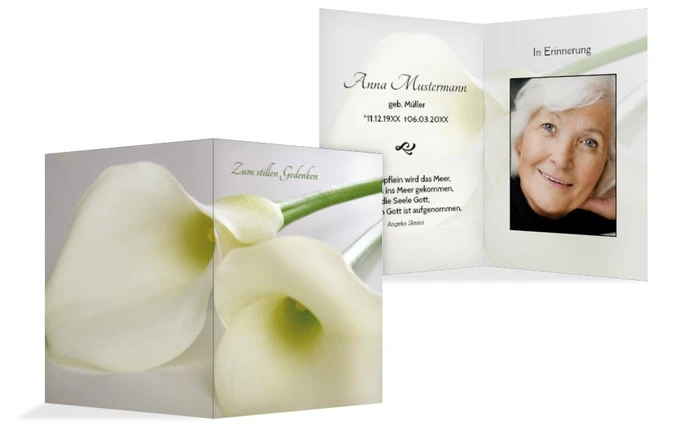 Sterbebildkarte Calla