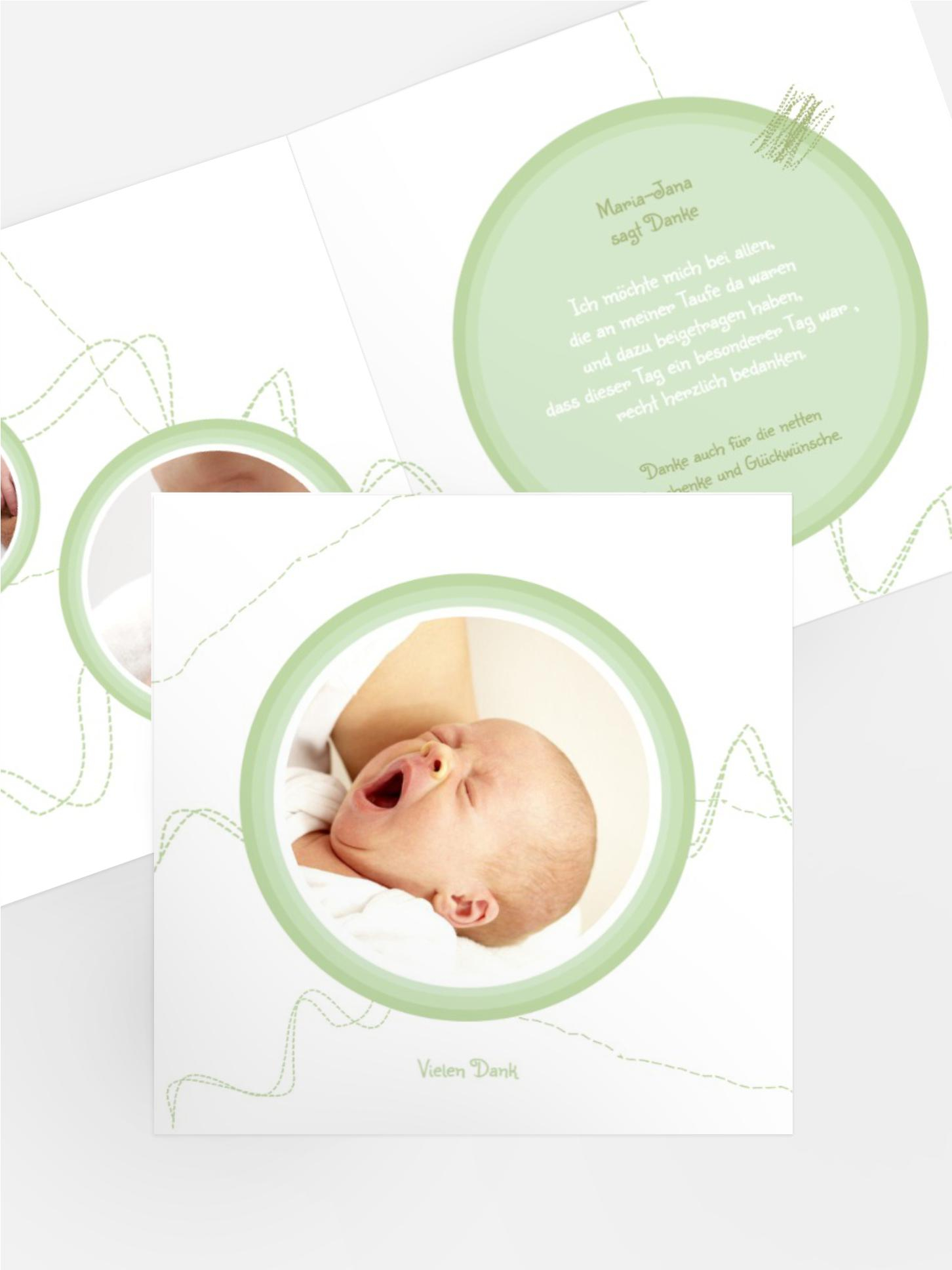 Dankeskarte Taufe Stickmuster