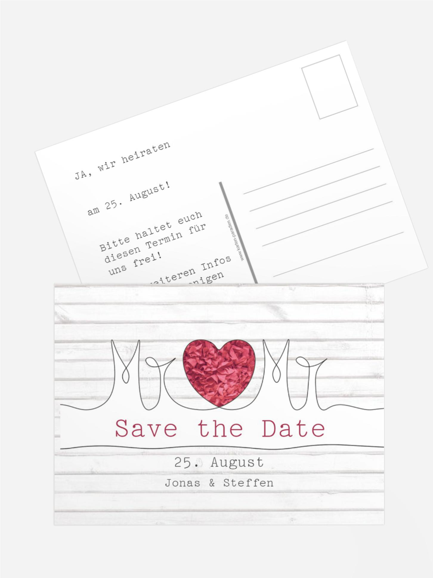 Save the Date Karte zur Hochzeit Mr+Mr