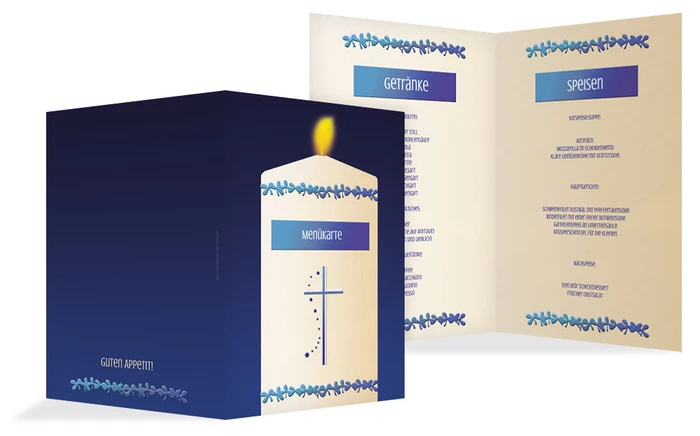 Menükarte Taufkerze