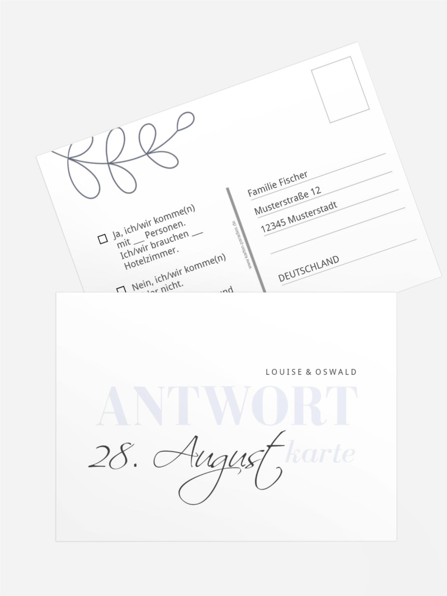 Antwortkarte Text-Bild-Gemeinschaft