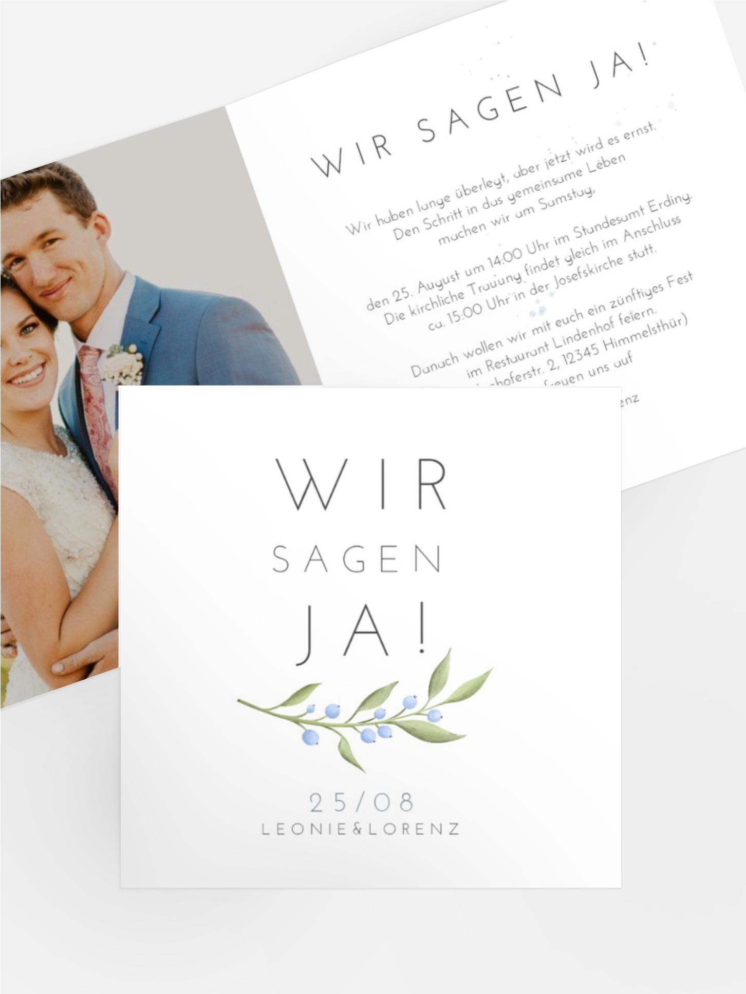 Hochzeitseinladung Schlichte Beeren