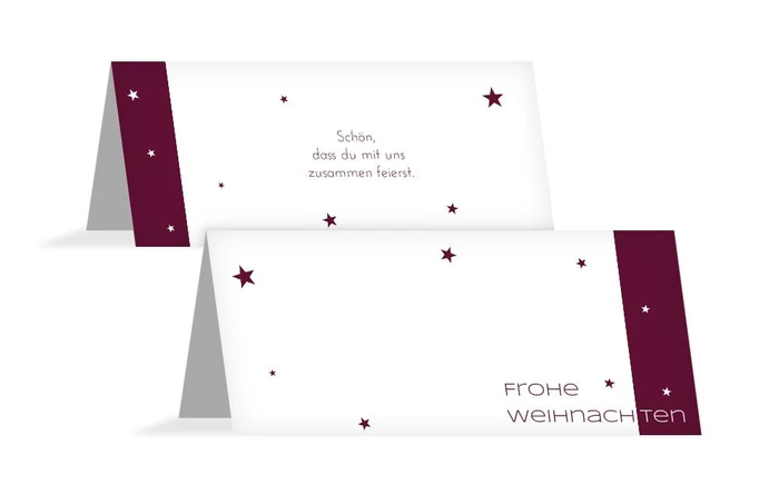 Tischkarte zur Weihnachtsfeier Classic Stars Tischkarte zur Weihnachtsfeier Classic Stars